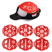 6Pcs Golf Ball Drawer Serif Marker Template Marking Tool With Machine Base Set Fitting Ball Markers