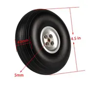 2PCS Rubber Wheel Tire Aluminum Hub for RC Airplane Model 2.75 ''/ 3'' /3.75''/4 ''/ 4.5''/ 5 inch 4.5 inch 114mm