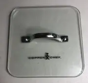 Copper Chef 8” Rimless Square Clear Flat Glass Replacement Lid-Stainless Handle