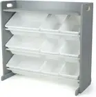Space-Saving 4-Tier Toy Storage Shelf with Removable Bins for Toddler Safety