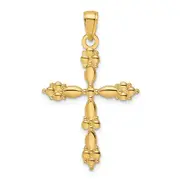 14k Yellow Gold Polished Fancy Shapes Cross Pendant