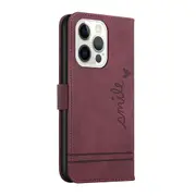 Closure Case with Flip Wallet Stand Function Cover for iPhone 15 Pro Max - Red
