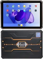 Rugged Tablet with Barcode Scanner, 6+128GB, 10.1 inch Android 14 Industrial PC, GPS/NFC/Bluetooth, 1D/2D QR Inventory Scanner, 5G Warehouse Tablet
