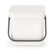 Brabantia Sort & Go Compact 3L/19cm Waste Compost Bin Storage w/ Handle White