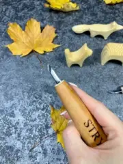 Short skewed knife for detailing STRYI, scalpel for carving, woodcarving knife