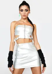 Foil My Milky Way Metallic Skirt Set