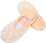 [TOVINANNA] Ballet Shoes Girls Soft Sole Dance Shoes Toddler Girls Canvas Elastic Straps Practical