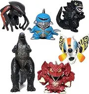 TwCare Set of 6 Godzilla Toys Birthday Kids Action Figures Destoroyah Gigan MUTO Mothra Chibi King of The Monsters Pack Plastic Mini Dinosaur Movie Playsets Cake Toppers Package