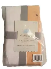 Cloud Island 2 Pack Coral and White Fitted Jersey Sheet Crib Set #A55
