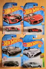 Hot Wheels McLAREN F1 Aston Martin V12 Renault Sport RS 01 Lotus Emira LOT of 4