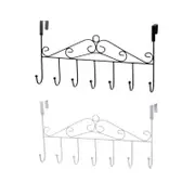 7-Hooks For Bedroom Over The Door Hanger Clothes Storage Towel Iron Hanging Rack