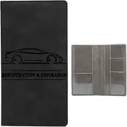 [Fisssure] Vehicle Registration Document Case - Car Document Holder Wallet Case | PU Leather Wallet Organizer Wallet Case for ID Card, Driving License, Important Contact Information Cards, black, Siehe