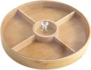Food Platters with Lids Food Tray Snack Serving Tray,Divided Serving Tray with lid,Wooden Divided Serving Tray,Suitable for Nuts,Snacks,Candies