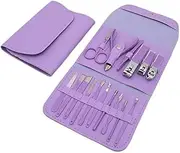 Cannagenix 16 Pcs Manicure Set Stainless Steel Nail Clippers, Beauty Tool Portable Set Professional Grooming Kits Nail clippers Tools, Portable Travel Pack for Men and Women (Multi Color)
