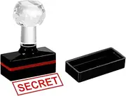 uxcell Secret Stamp Self Inking, Red Ink Office Stamps Pre Inked Message Stamp Refillable Business Stamp, Black