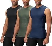 [DEVOPS] Men's 3 Pack Cool Dry Athletic Compression Baselayer Workout Sleeveless Shirts