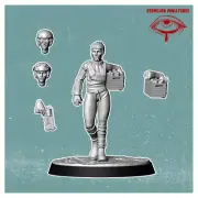 Worker | Vermillion | Post Apocalypse FWW Wargaming 3D Printed Mini