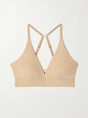 [Skin] Skin - + Net Sustain Hadlee Stretch Organic Pima Cotton Soft-cup Triangle Bra - Beige - x small x small Neutrals