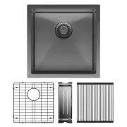 Fienza Hana Single Bowl Kitchen Sink 32L Drainer Colander Carbon 68401CM-KIT