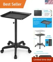 Versatile Rolling Salon Tray Cart with Swivel Casters - Adjustable Height Design