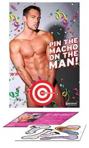 Bachelorette Party FAVOR PIN THE MACHO ON THE MAN - Bridal Shower Funny Gag Game