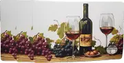 Set of 3 Vinyl/Foam Back Placemats(12x18") WINE & GRAPES,1 BOTTLE & 2 GLASSES,BH