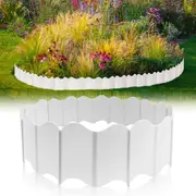Garden Edging Border, 20PCS Landscape Edging, Plastic Lawn Garden Fence Edging, Decorative Garden Border Edging for DIY Outdoor Patio Yard(White)