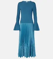 [Simkhai] Simkhai Damoni pleated midi dress UK 18 blue