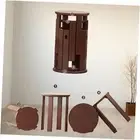 Wooden Stackable Stools Set of 4,4-in-1 Stacking Stools,Multifunctional Solid