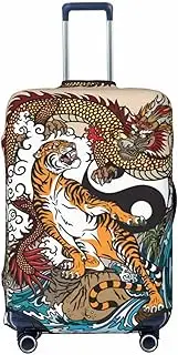 [GaxfjRu] Dragon and Tiger Suitcase Cover,Suitcase Covers for Luggage, Keep Your Luggage Secure and Stylish,Luggage Covers for Suitcase TSA Approved, Black, XL