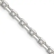20 Inch Sterling Silver 3.25mm Beveled Oval Cable Chain