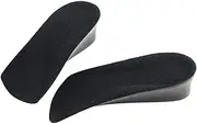 BCOATH 1 Pair Height Increase Half Insole PU Invisible Shoe Lifts for Men Women Non Slip Heel Lift Inserts for Sneakers Boots Comfortable Odorless Elevator Inserts Black