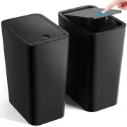 Bathroom Trash Can with Lid, 2 Pack 4 Gallons/15 Liters Garbage Can with Pop-Up