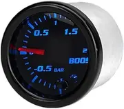 BGBLKLGPPN 12V 52mm Turbo Boost Gauge Vacuum Press Meter -1~2 Bar 7 Color LED Black Len Vacuum Hose Cable Car T-Fitting Accessories Boost Gauge