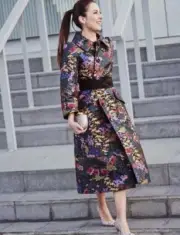 NEW ERDEM x H&M Jacquard Patterned Coat Black Floral Metallic Brocade Jacket XS