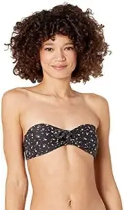 Billabong 271804 Women's Tropic Moon Tie Front Bikini Top, Black Pebble, M