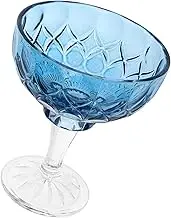 BIUDECO Vintage Glass Dessert Bowl 220ml Cream Cup for Ice Cream Pudding Fruit Salad