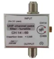 UHF tunable Pass filter, UHF tunable one channel passfilter 470 - 800MHz