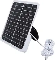 5V 20W Solar Panel for Security Camera, IP68 Monocrystalline Solar Panel Charger with 9.8ft Charging Cable, Adjustable Bracket, Wall Mount Solar Panel for Security Camera