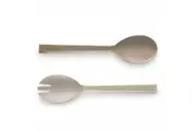 Enamelled Salad Servers, Set of 2 (Khaki) - 25cm