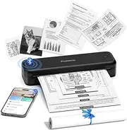 [Phomemo] M834 Portable Printer Wireless for Travel Upgraded, Bluetooth Thermal Printer 8.5" x 11"&A4, Compatible with iOS,Android & PC,Inkless Mobile Printers for Travel,Office,School,Home,Black