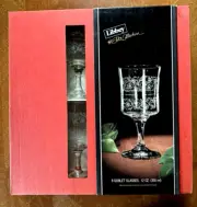 Vintage Libbey Goblet Glasses (8), Frosted with Gold Accent, NEW IN BOX (E19)