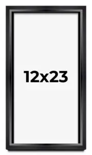12x23 Shadow Box Frame Black | 1.25 inches Deep Real Wood Contemporary Shadowbox