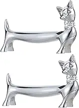 Ciieeo 2Pcs Creative Alloy Chopsticks Rests Metal Holders for Forks Spoons Adornments Smooth Touch for Dining Table Decor