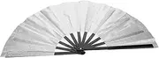 EXQUIMEUBLE Handheld Fan with Glitter Chinese Style Wushu Dance Performance Accessory for Weddings Festivals and Concerts Comfortable for Extended Use Includes Fan Bag and Strap