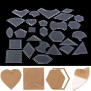 Set of 54pcs Acrylic Ruler Quilt Patchwork Template Quilting Sewing Craft kl-IL