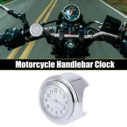 22-25mm 7/8" to 1" Motorcycle Handlebar Clock Set Silver Tone White Panel New