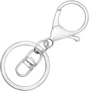 [BIGTEDDY] 50pcs Silver Lobster Clasp Trigger Clip Swivel Key Ring Keychain Split Ring Chain DIY