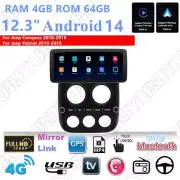 12.3" For 10-16 Jeep Compass Patriot Carplay 4+64G Stereo Radio GPS FM Head Unit