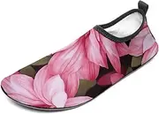 [BTCOWZRV] Water Shoes for Women Men Beauty Floral Flowers Water Sports Shoes Slip-on Breathable Lightweight Athletic Aqua Sock